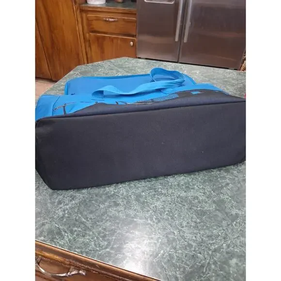 2- Trader Joe’s Insulated Tote Bags - 8 Gallon Blue - Lg Black Red Embroidered - Picture 5 of 13